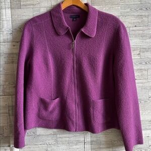 LANDS END Wool Purple Jacket‎ Coat Blazer cardigan sweater cabincore gorpcore